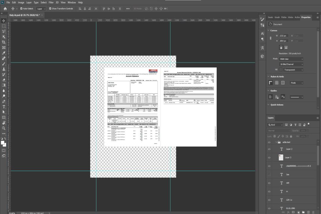 Relevé de compte bancaire Inde HDFC Modèle Word et PDF, 2 pages template